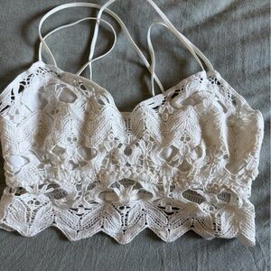 White Lace Crop Top or Bralette